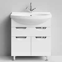 Водолей Тумба под раковину Лира 75 с ящиками белая