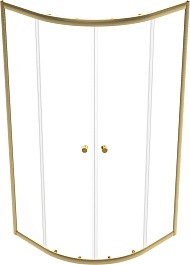 Triton Душевой уголок Альфа-Голд 90x90 стекло прозрачное профиль золото – фотография-2