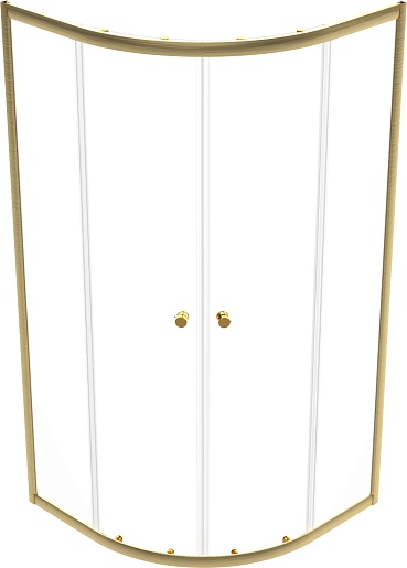 Triton Душевой уголок Альфа-Голд 90x90 стекло прозрачное профиль золото – фотография-2