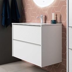 Aquanet Тумба с раковиной Вита 70 Flat подвесная белая матовая – фотография-4