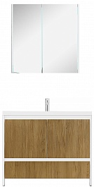 Velvex Мебель для ванной напольная Klaufs 100 белая/дерево – фотография-1