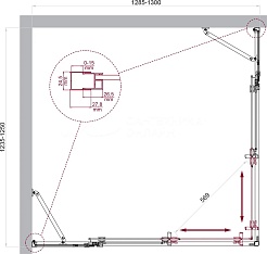 BelBagno Душевой уголок Luce 130/125 LUCE-AH-22-130/125-C-Cr профиль хром стекло прозрачное – фотография-5