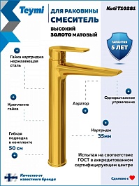 Teymi Смеситель для раковины чаши Kati T10281 золото – фотография-3