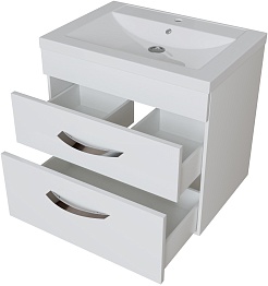 Mixline Тумба под раковину Марго 60 подвесная белая – фотография-2