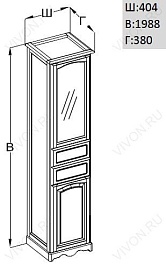 Opadiris Шкаф-пенал для ванной "Риспекто 40" L с б/к светлое дерево – фотография-3