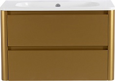 Cezares Тумба с раковиной без отверстия под смеситель Relax 80 подвесная брашированное золото