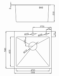 Hoffger Мойка для кухни 5050 Black ECO – фотография-3
