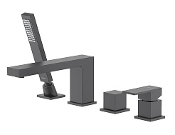 Aquatek Смеситель на борт ванны Либра AQ1648MB матовый черный – фотография-1