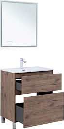 Aquanet Тумба с раковиной Алвита New 70 Flat дуб веллингтон табак – фотография-13
