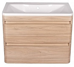 Style Line Тумба с раковиной подвесная Атлантика 60, Люкс ясень перламутр, PLUS – фотография-1