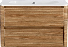 Cezares Тумба с раковиной без отверстия под смеситель Relax 80 подвесная дуб карамельный