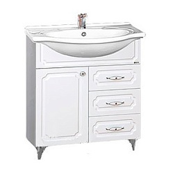 Misty Мебель для ванной Александра 75 R белый металлик – фотография-3