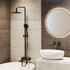 Paini Система душевая Viva Style P4YO687D250F3D110 без термоcтата, поворотный излив, черный – фотография-5