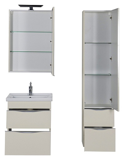 Aquanet Пенал для ванной "Эвора" крем – фотография-6