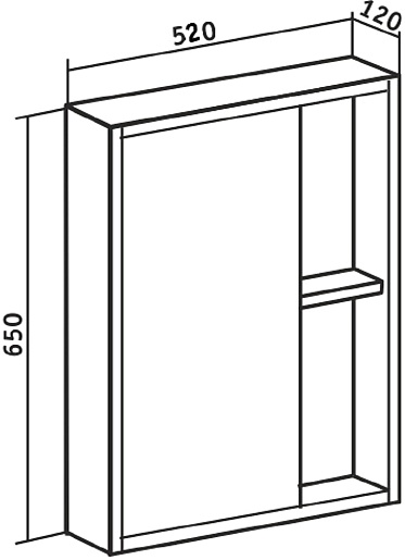 Runo Зеркальный шкаф Эко 52 железный камень – картинка-3