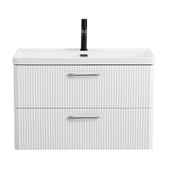 BelBagno Тумба с раковиной Due 80 подвесная Bianco Lucido – фотография-2