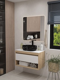 Teymi Накладная мебельная раковина Solli 48 artceramic мрамор чёрный матовый T50387 – фотография-4