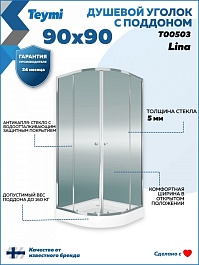 Teymi Душевой уголок Lina 90х90 с поддоном T00503 – фотография-8