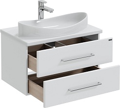 СанТа Мебель для ванной с раковиной-столешницей Вегас 70 подвесная белая – фотография-4