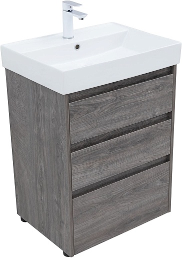 Aquanet Тумба с раковиной Nova Lite 60 дуб рошелье – фотография-2