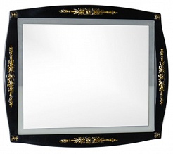 Aquanet Зеркало для ванной "Виктория 90" черный/золото – фотография-1