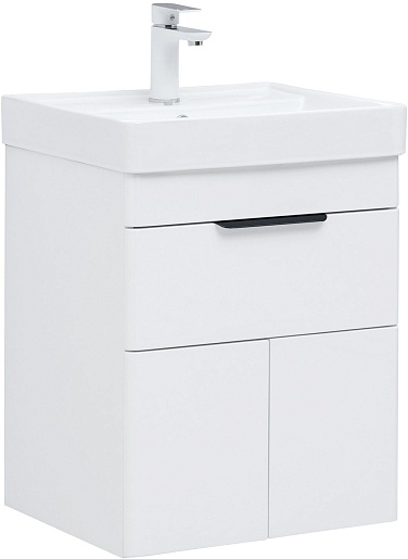 Aquanet Мебель для ванной Ирис New 50 подвесная белая глянцевая – фотография-6