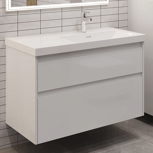 Aquanet Тумба с раковиной Nova Lite 2.0 90 R подвесная белая – картинка-3
