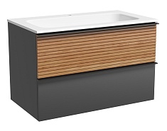 Sancos Тумба с раковиной Delta 80 дуб красный/графит раковина Grace 81 CN7012