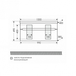 СанТа Мебель для ванной подвесная Лондон 100, двойная раковина – фотография-2