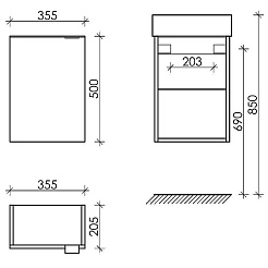 Sancos Мебель для ванной Mini 35 L дуб галифакс натуральный – фотография-8