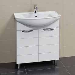 СанТа Мебель для ванной Родос 75 белая – фотография-5