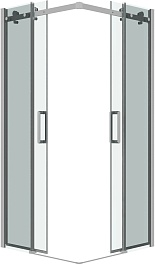Grossman  Душевой уголок Classic 90x90x195 квадратный профиль хром стекло прозрачное – фотография-2