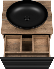 Brevita Тумба под раковину Dakota 60 дуб галифакс олово/черный кварц – фотография-5