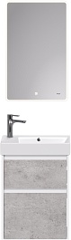 Dreja Мебель для ванной Slim 55 подвесная белая/бетон – фотография-1