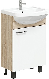 Onika Тумба под раковину Эко 52.10 Black белая/дуб сонома разборная – фотография-1