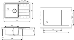 Florentina Мойка кухонная Комби 780 шампань – фотография-3