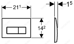 Geberit Кнопка смыва Kappa 50 115.260.46.1 хром, матовая – фотография-2