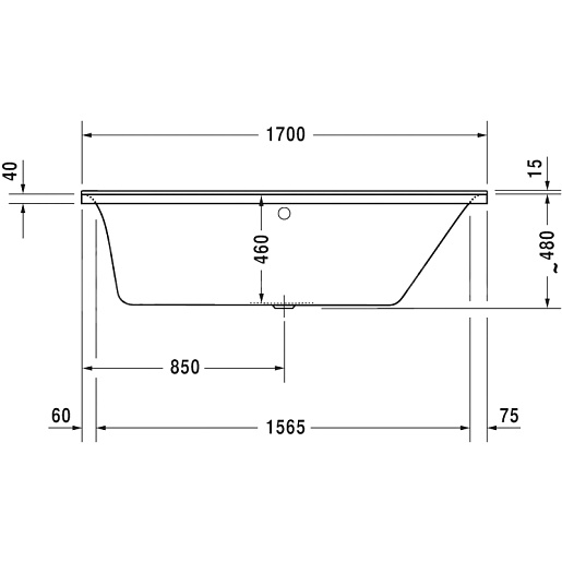 Duravit Акриловая ванна "P3 Comforts 700376000000000" R 170х75 – фотография-4