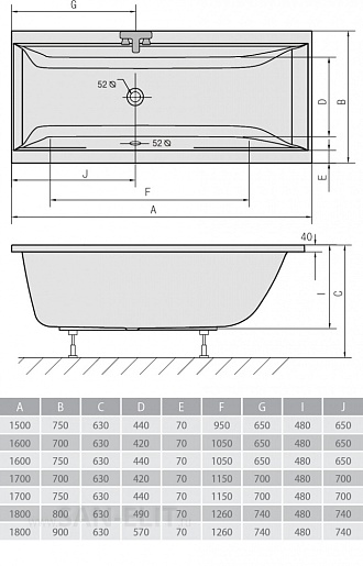 Alpen Акриловая ванна Cleo 180x80 – картинка-5