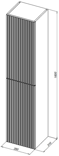 Aquanet Шкаф пенал Джейн 35 подвесной маренго матовый – картинка-9