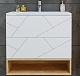 Бриклаер Мебель для ванной Кристалл 80 с нишей с зеркалом с полками и шкафчиком белая/дуб бунратти – картинка-22