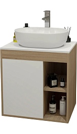 Teymi Тумба с раковиной Nura 70 дуб эврика/белый матовый T60528 раковина T50208 – фотография-1