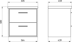 ASB-Mebel Тумба с раковиной Монца 60 подвесная дуб золотой – фотография-7