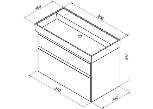 Aquanet Тумба с раковиной Nova Lite 90 2 ящика, дуб рустикальный – картинка-9