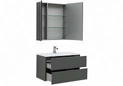 Aquanet Мебель для ванной Алвита 90 серый антрацит – фотография-2