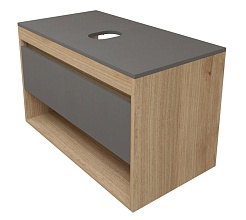 Teymi Тумба с раковиной Ritta 85 дуб эврика/графит матовый подвесная T60532 раковина T50208 – фотография-4