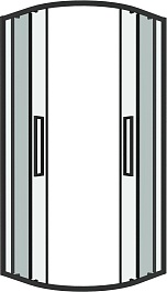 Grossman  Душевой уголок Cosmo 100x100x195 четверть круга профиль черный матовый стекло прозрачное – фотография-2