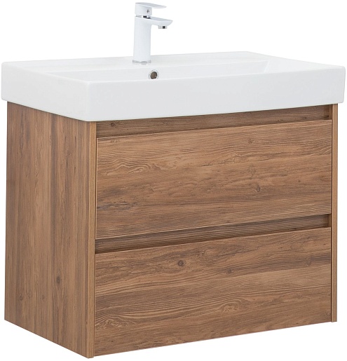 Aquanet Тумба под раковину Nova Lite 75 подвесная дуб шоколадный – фото-1