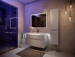 Jorno Тумба с раковиной Puro 100 белая подвесная – фотография-3