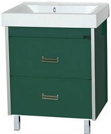 Misty Тумба с раковиной Джулия QVATRO 75 зеленая – фотография-1